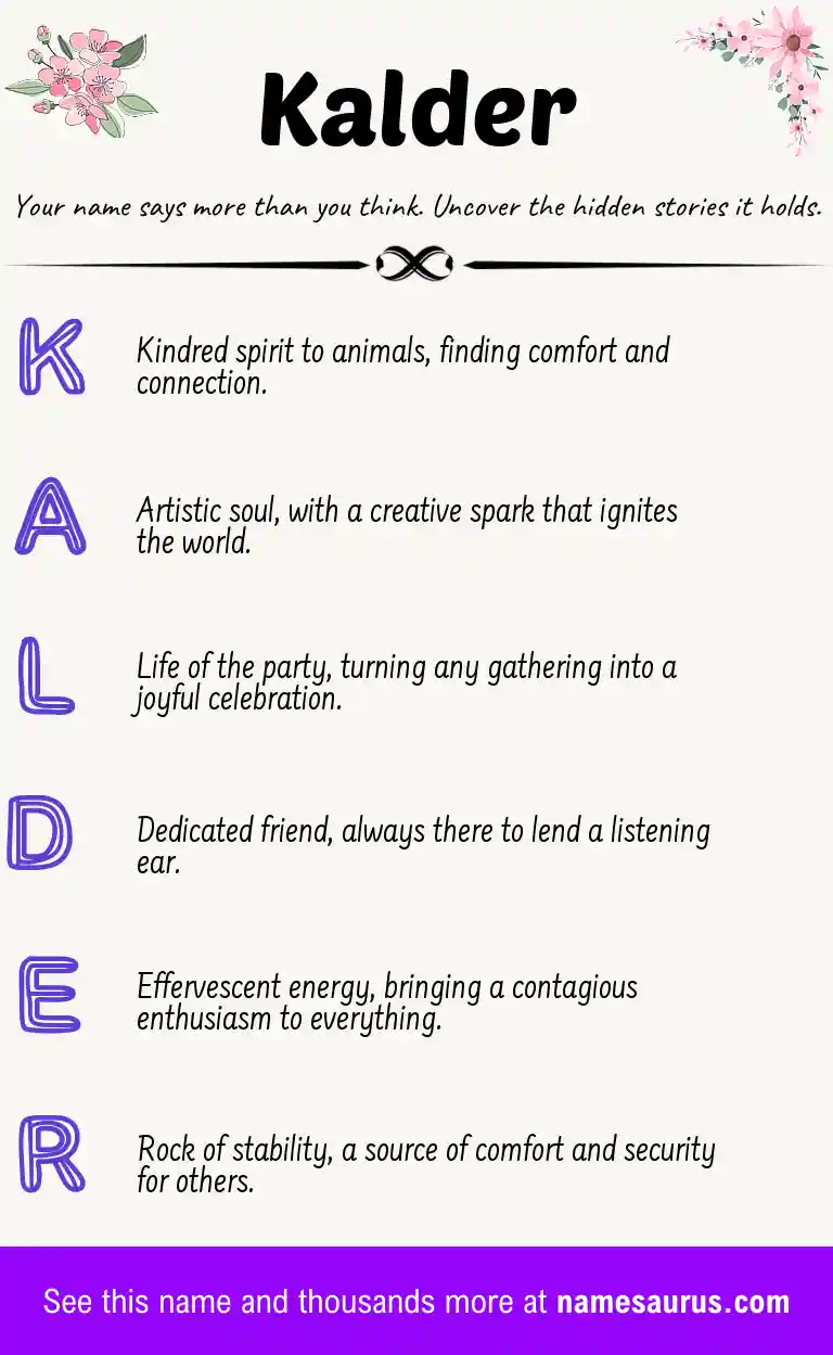Acrostic poem about Kalder.