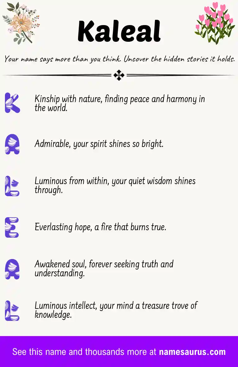 Acrostic poem about Kaleal.