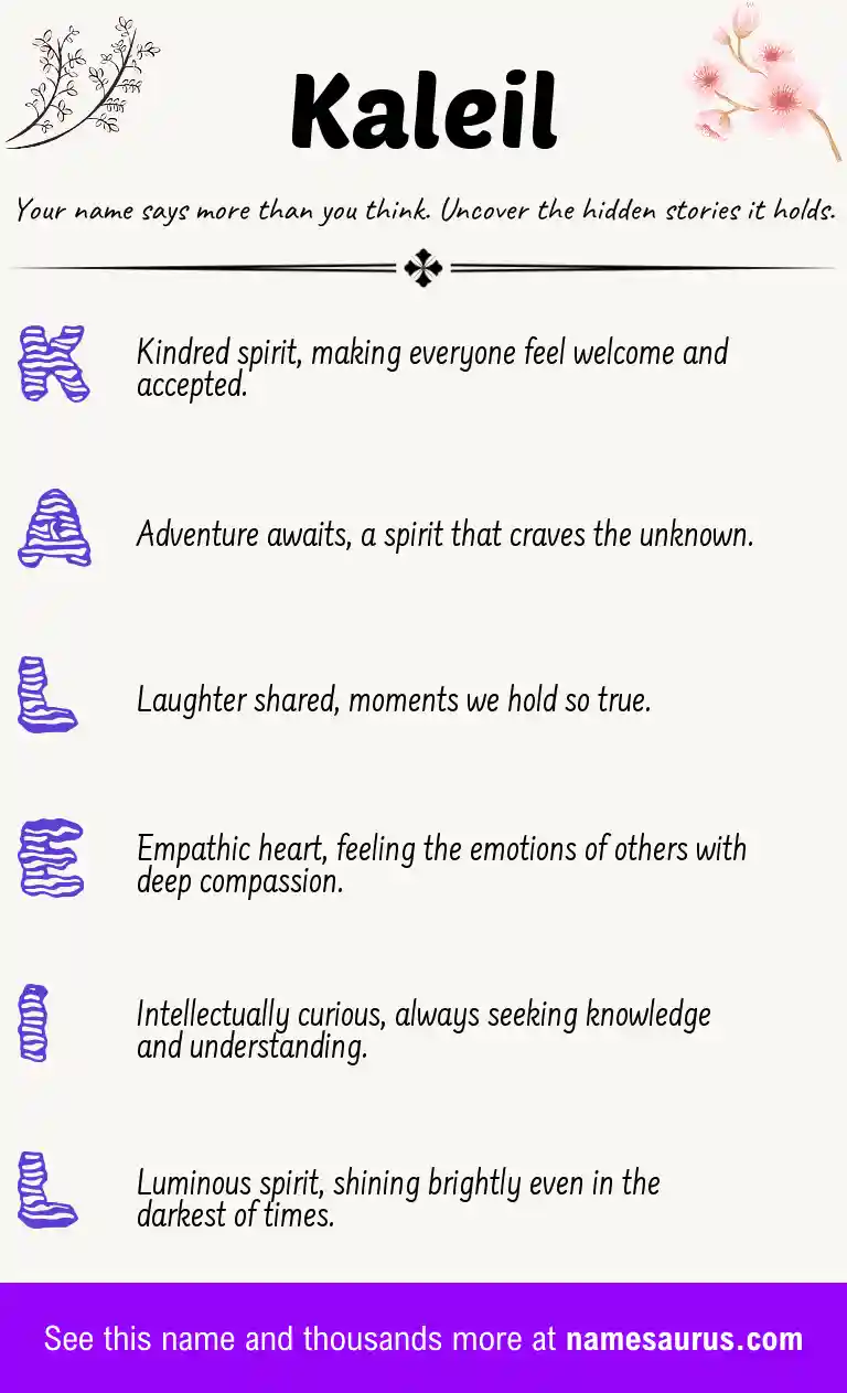 Acrostic poem about Kaleil.