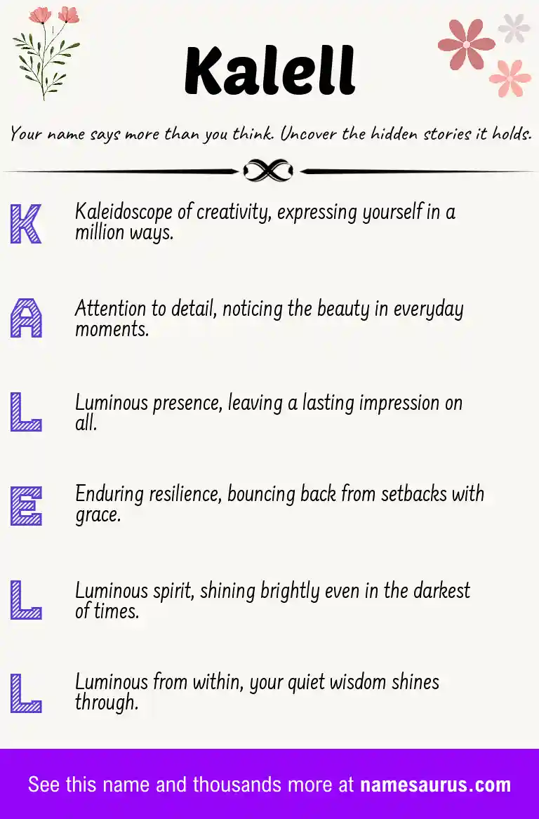 Acrostic poem about Kalell.