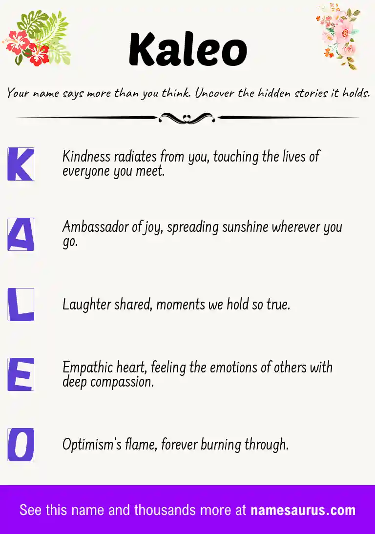 Acrostic poem about Kaleo.