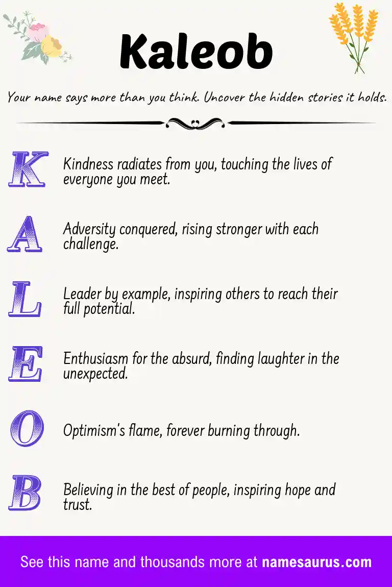 Acrostic poem about Kaleob.
