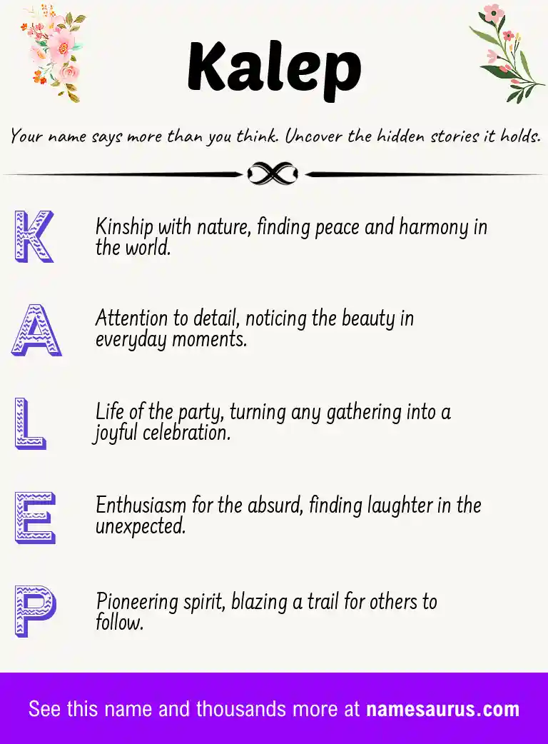 Acrostic poem about Kalep.