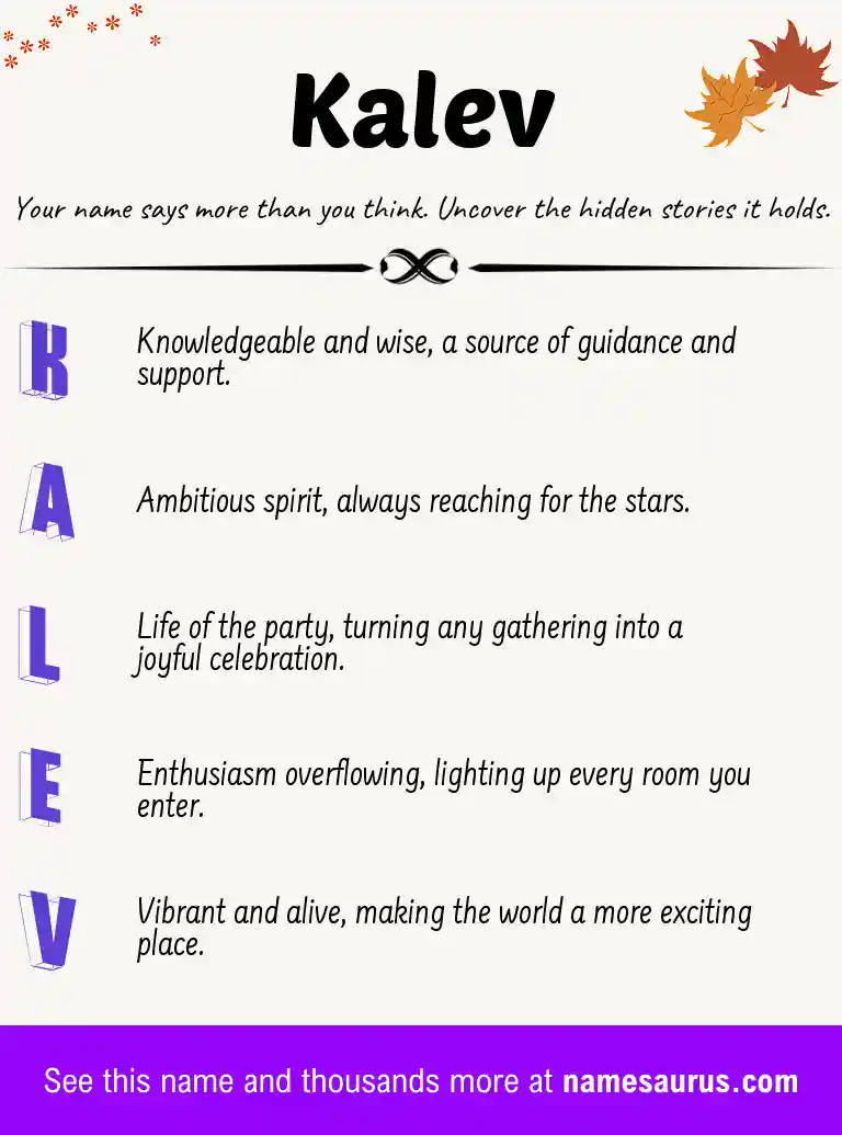 Acrostic poem about Kalev.