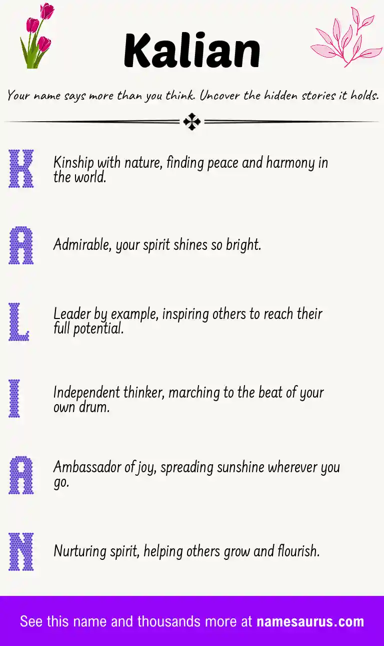 Acrostic poem about Kalian.