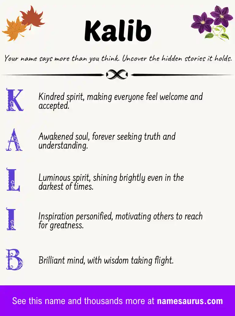 Acrostic poem about Kalib.
