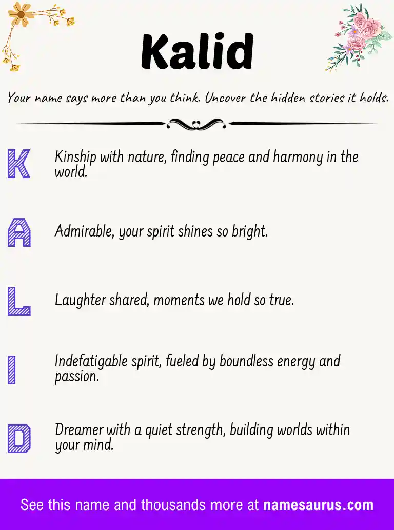 Acrostic poem about Kalid.