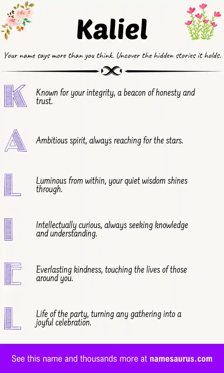 Acrostic poem about Kaliel.