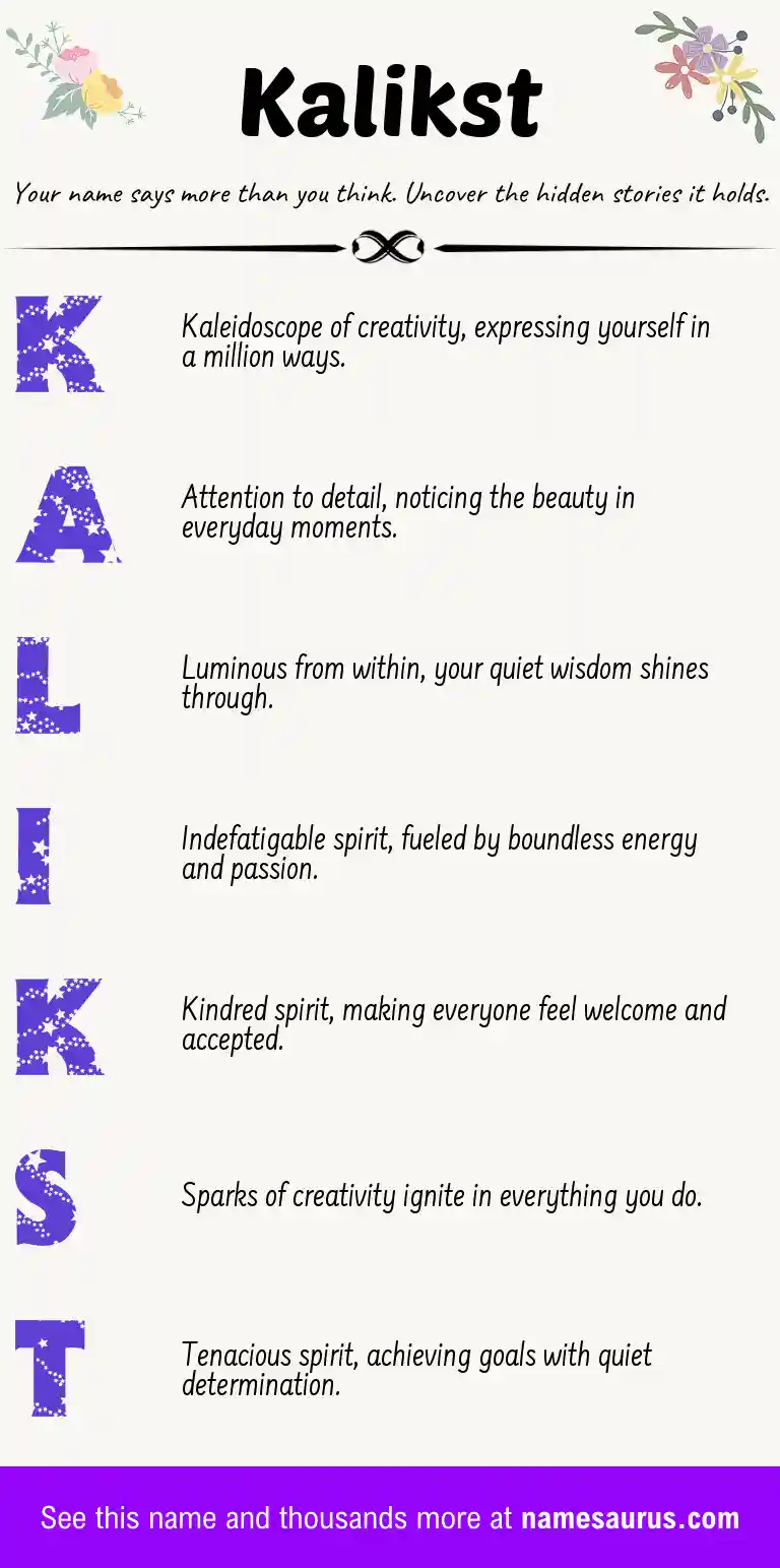 Acrostic poem about Kalikst.