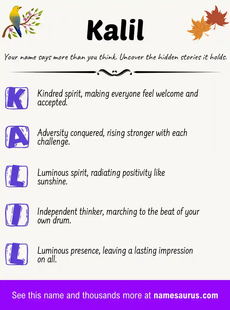 Acrostic poem about Kalil.