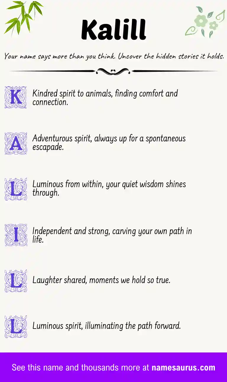 Acrostic poem about Kalill.