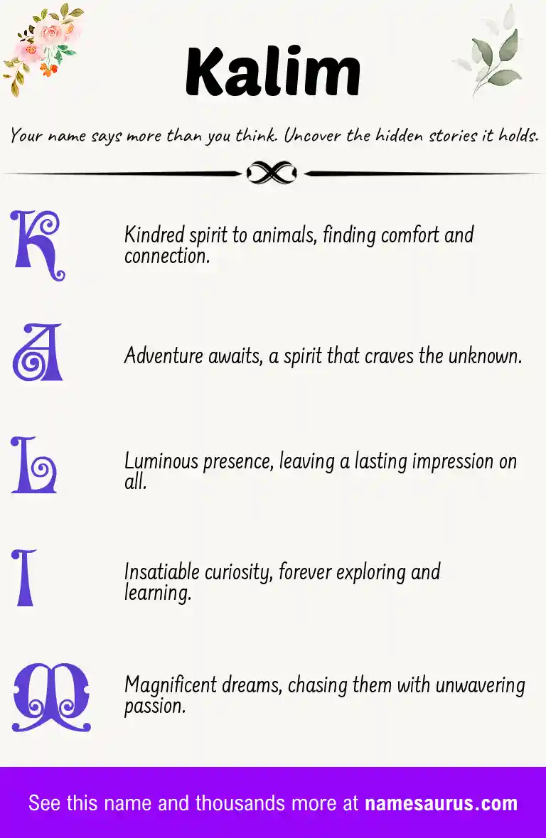 Acrostic poem about Kalim.