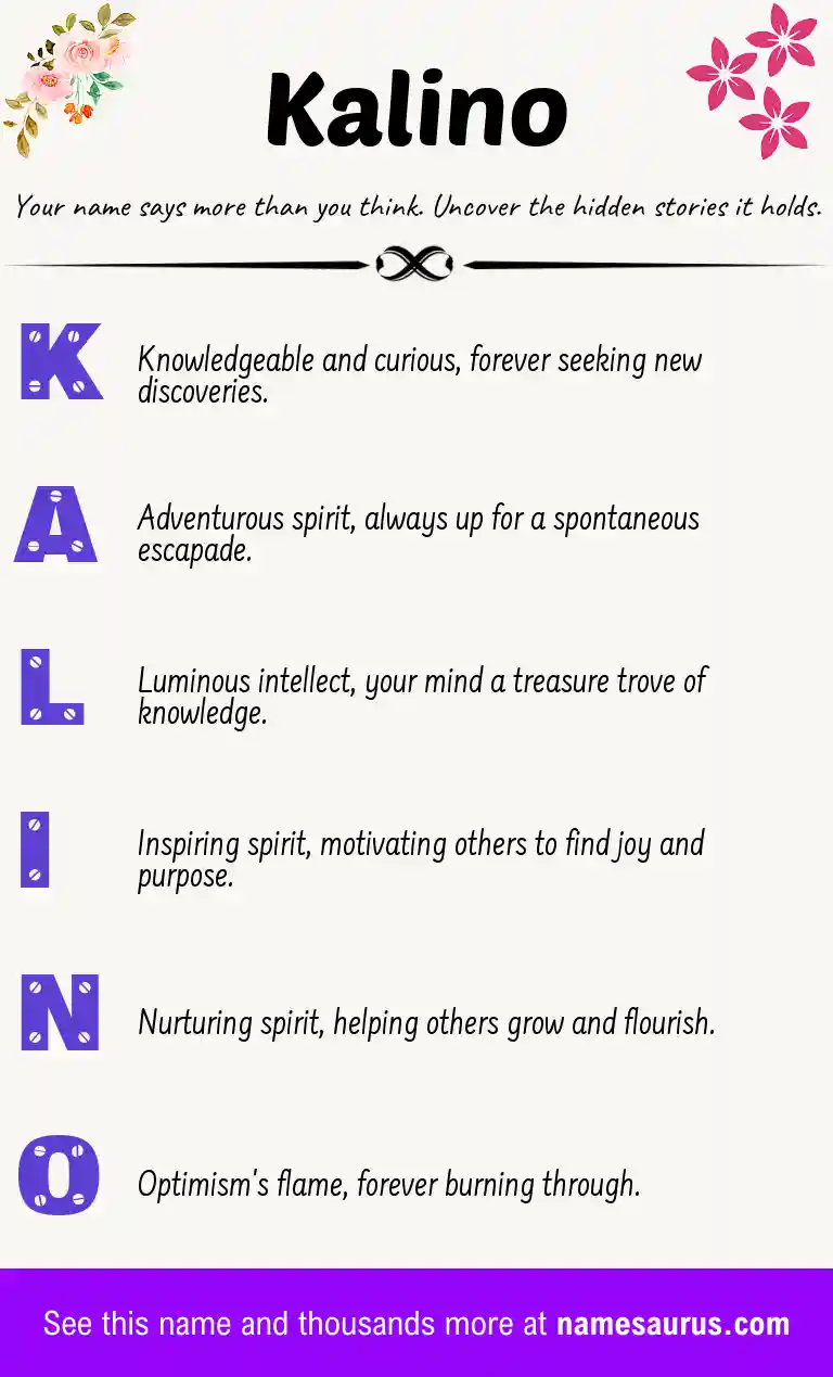 Acrostic poem about Kalino.