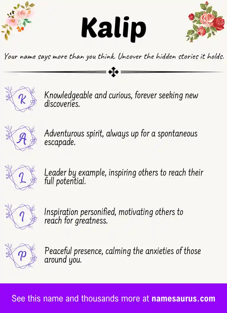 Acrostic poem about Kalip.