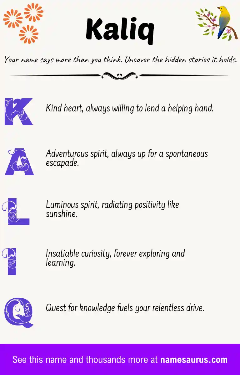 Acrostic poem about Kaliq.