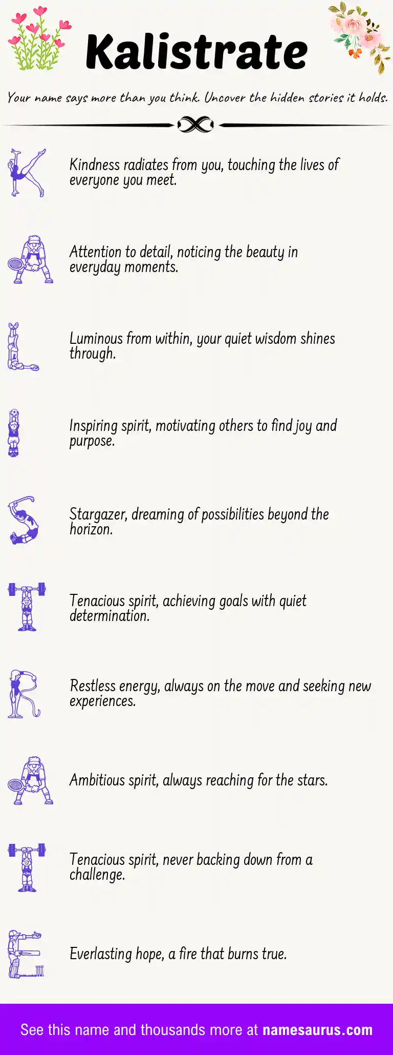 Acrostic poem about Kalistrate.