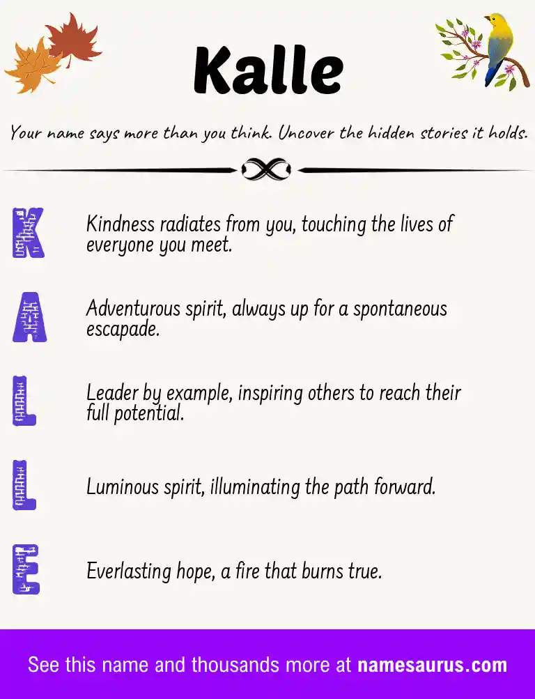 Acrostic poem about Kalle.