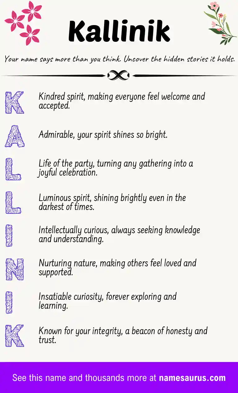 Acrostic poem about Kallinik.