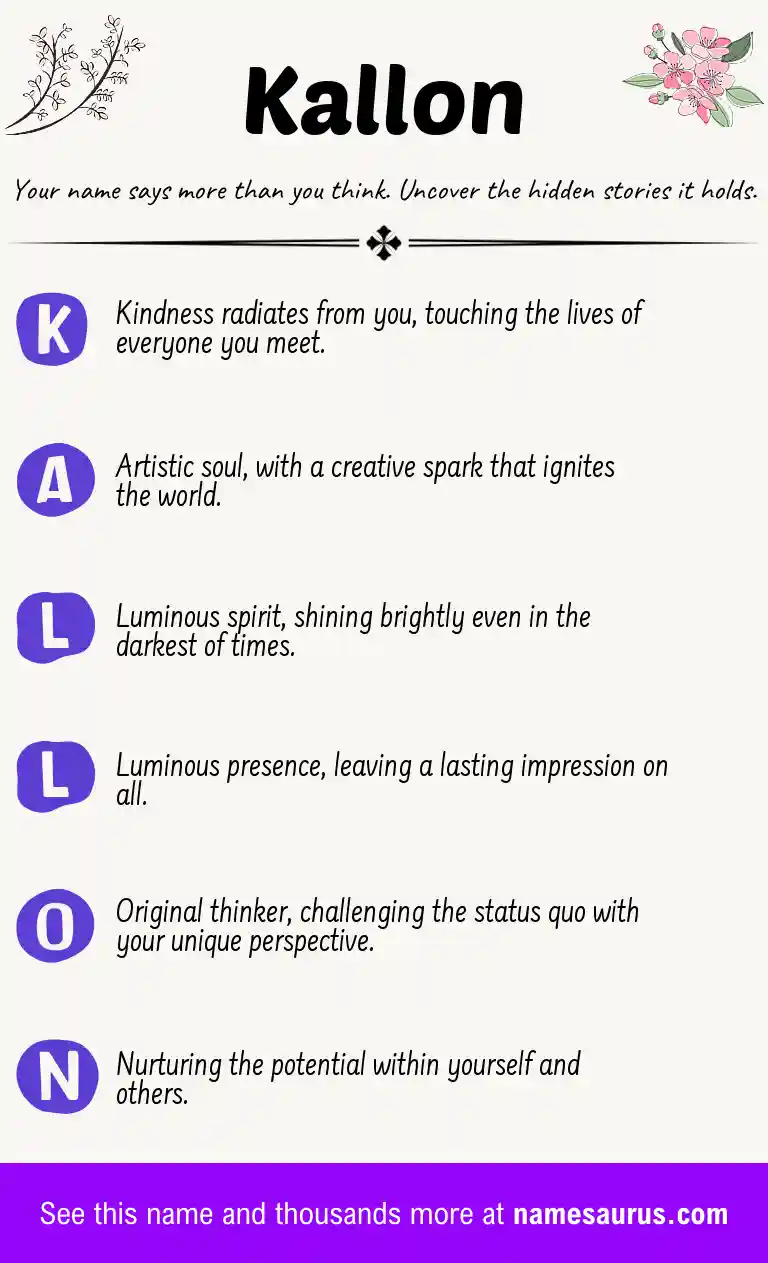 Acrostic poem about Kallon.