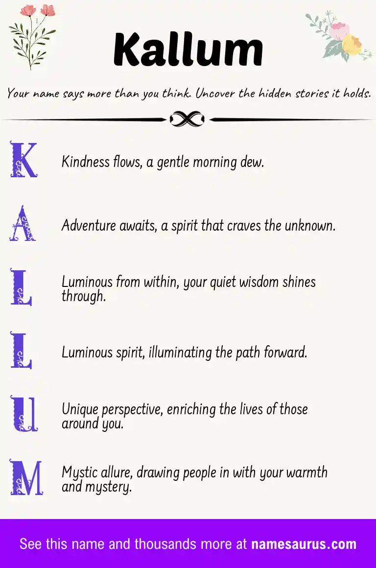 Acrostic poem about Kallum.