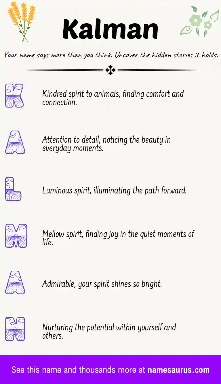 Acrostic poem about Kalman.