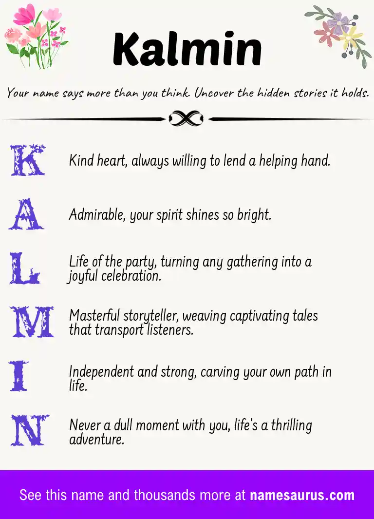 Acrostic poem about Kalmin.