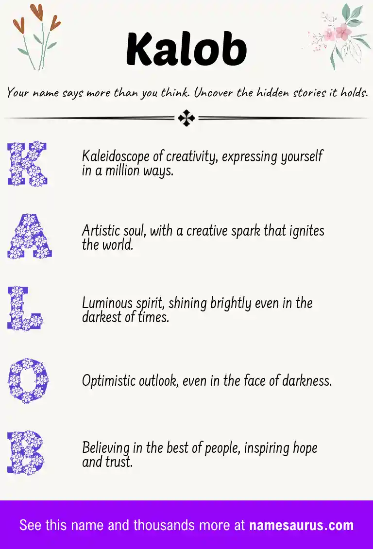 Acrostic poem about Kalob.