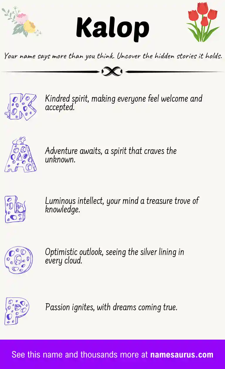 Acrostic poem about Kalop.