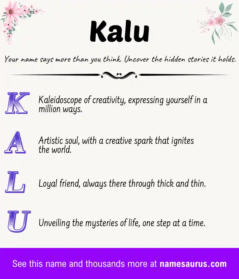 Acrostic poem about Kalu.