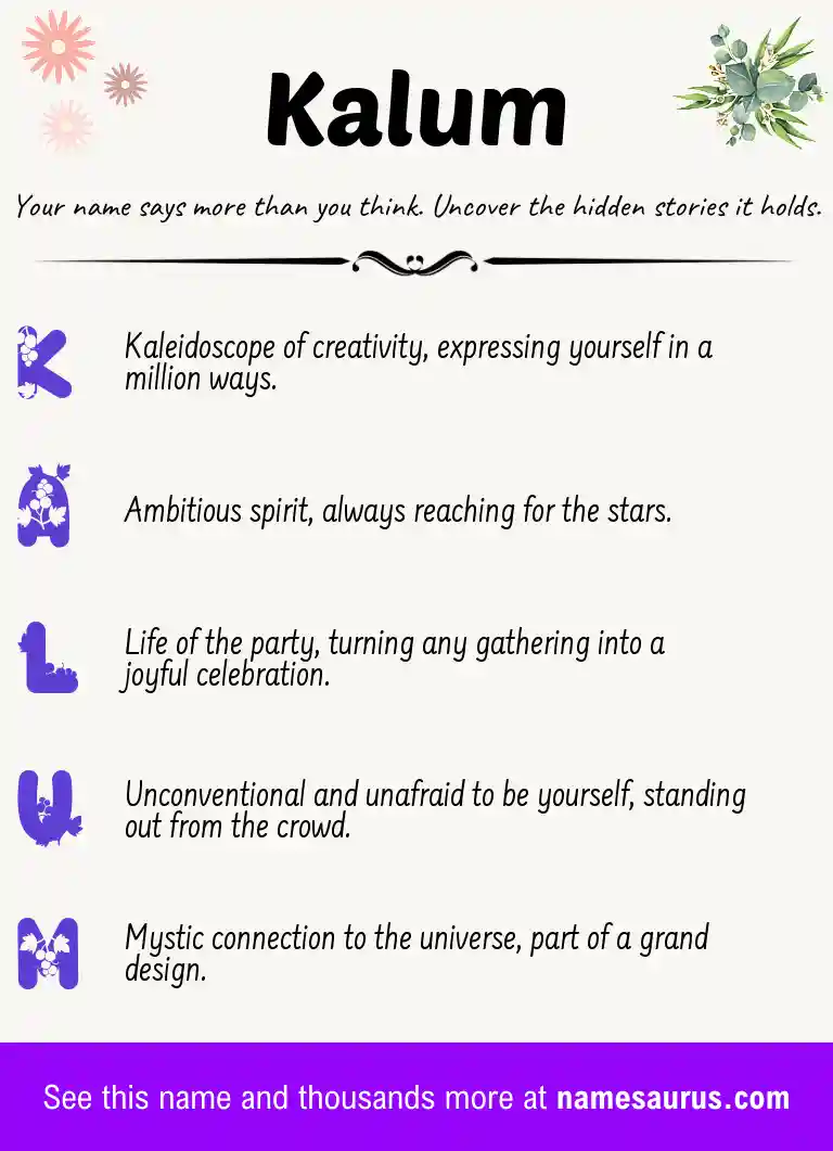 Acrostic poem about Kalum.