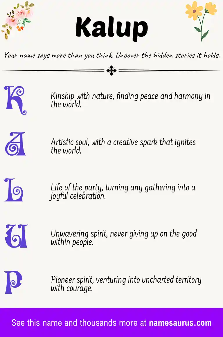 Acrostic poem about Kalup.