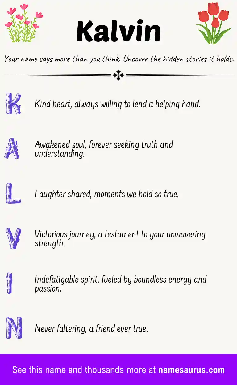 Acrostic poem about Kalvin.