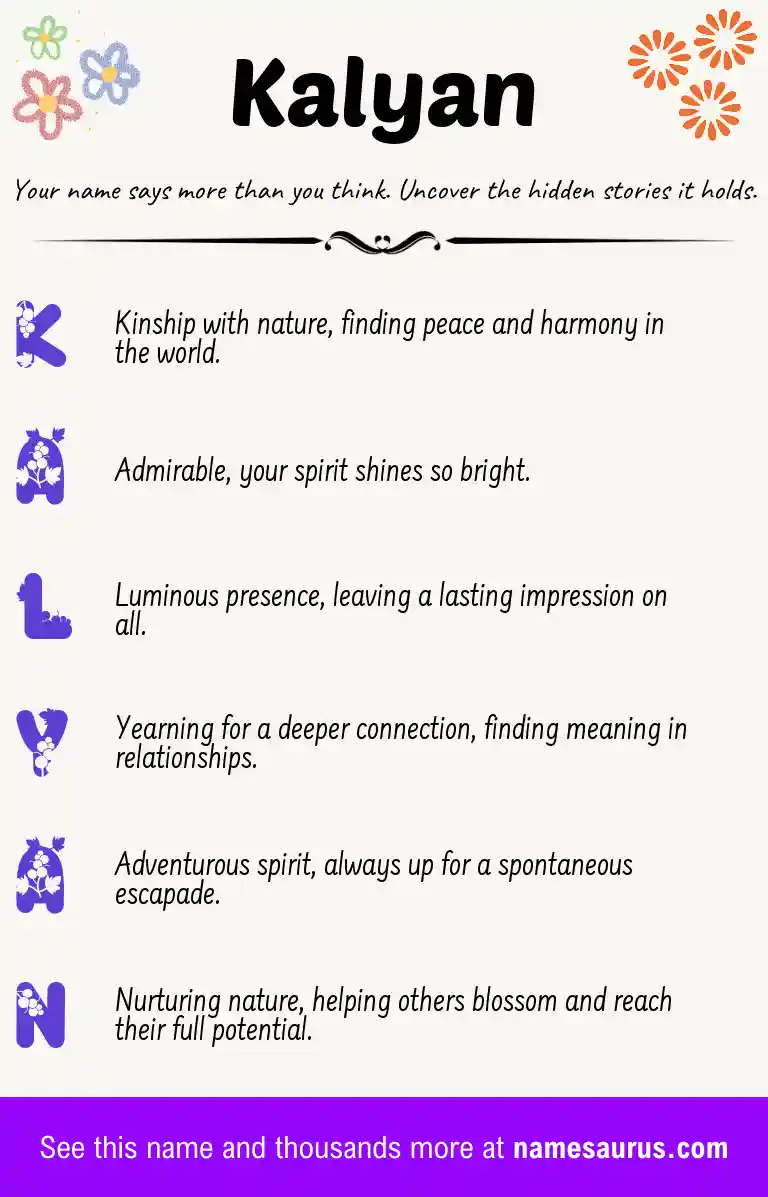 Acrostic poem about Kalyan.