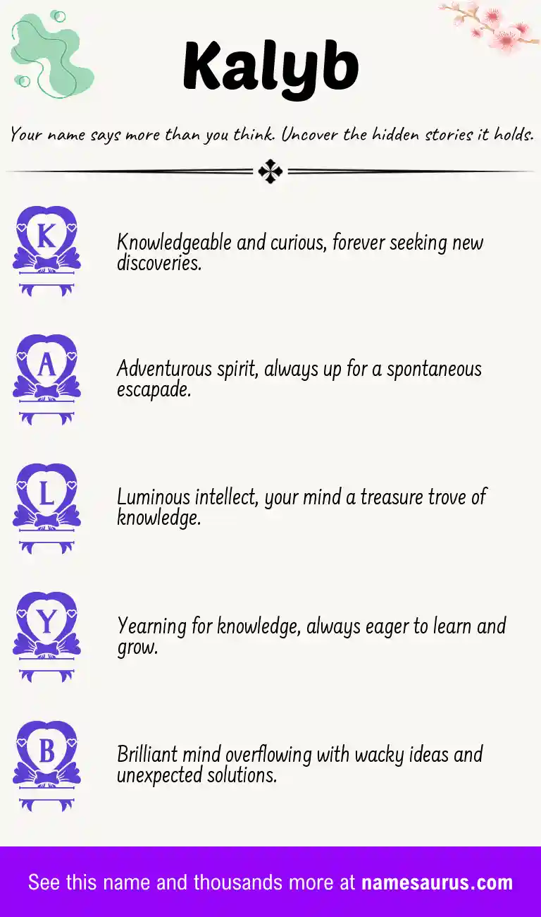 Acrostic poem about Kalyb.