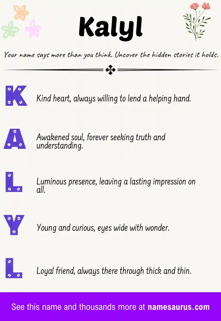 Acrostic poem about Kalyl.