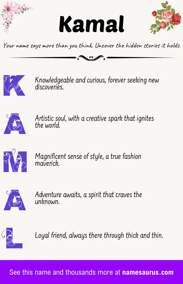 Acrostic poem about Kamal.