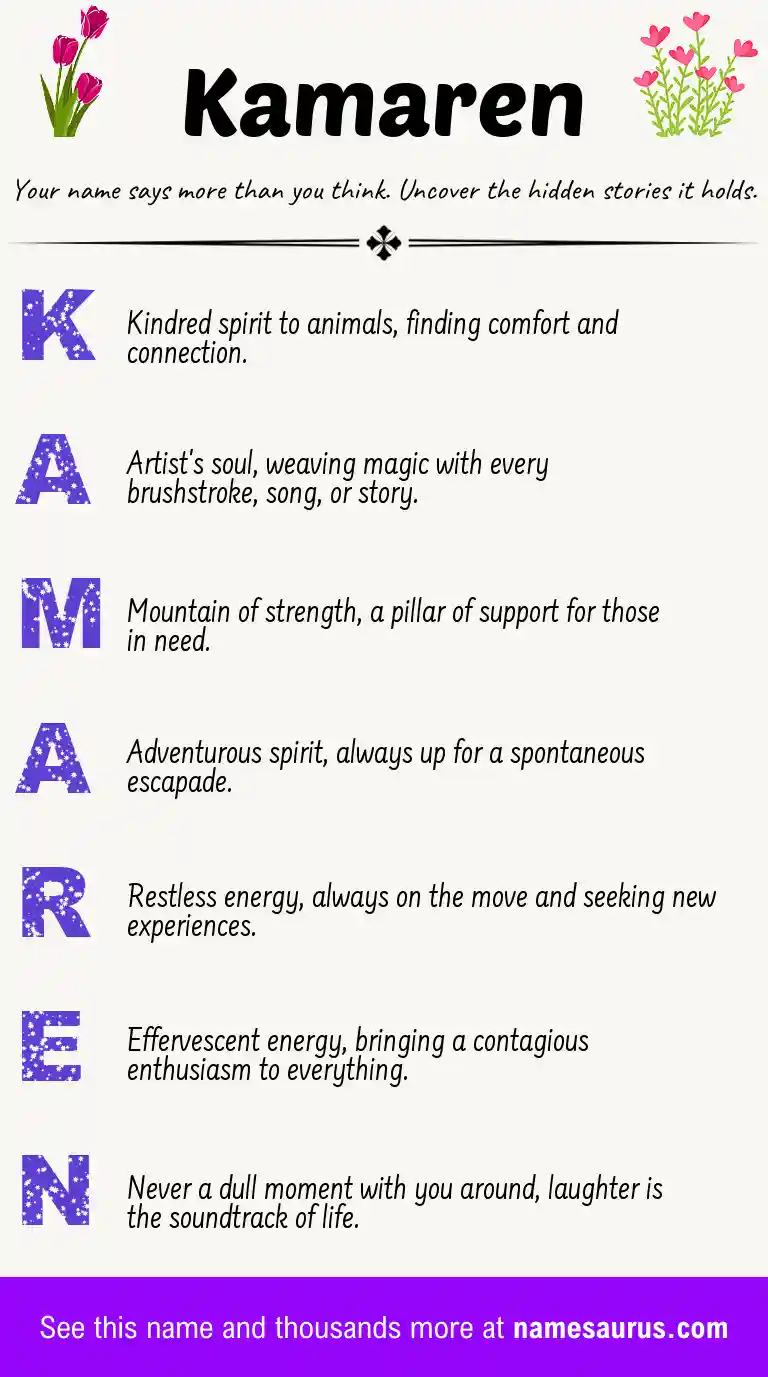 Acrostic poem about Kamaren.
