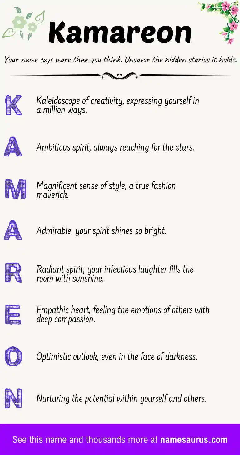 Acrostic poem about Kamareon.