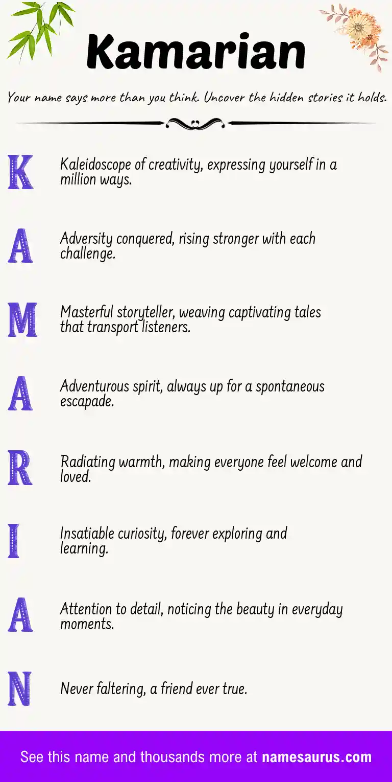 Acrostic poem about Kamarian.