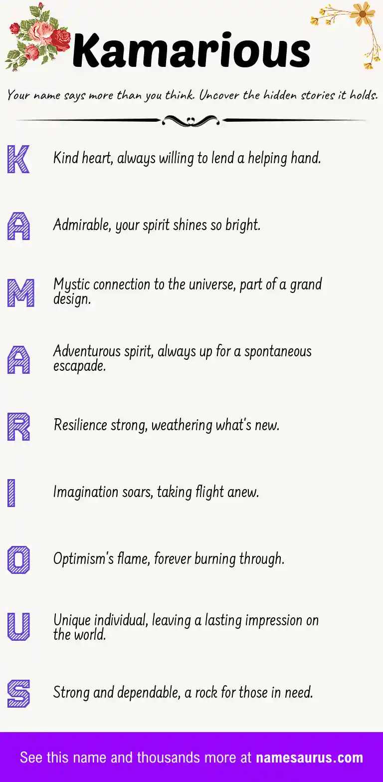 Acrostic poem about Kamarious.