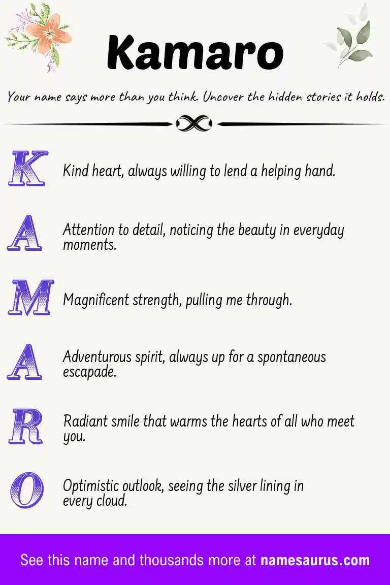 Acrostic poem about Kamaro.