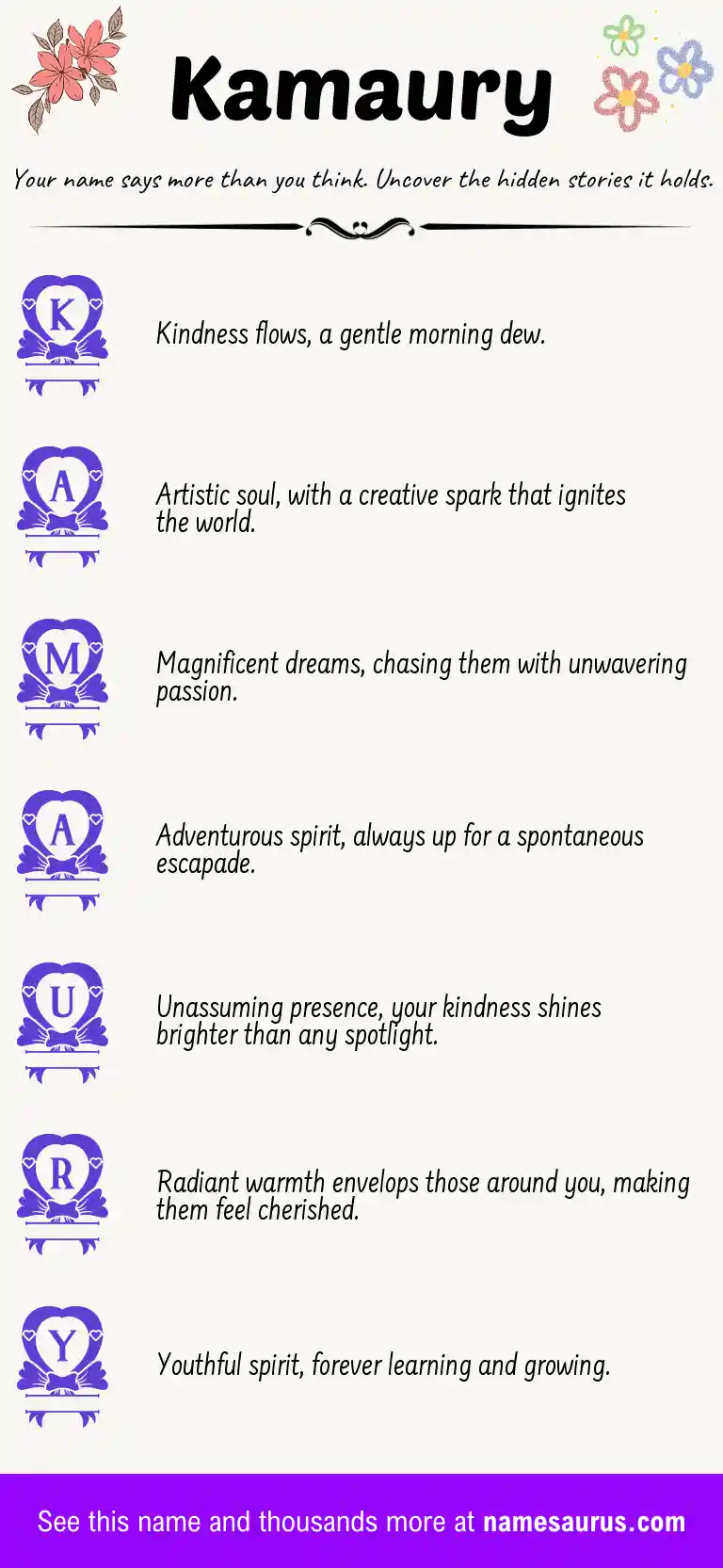 Acrostic poem about Kamaury.