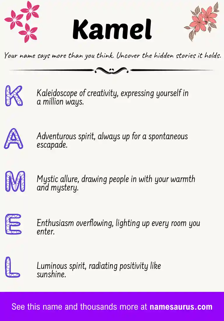 Acrostic poem about Kamel.