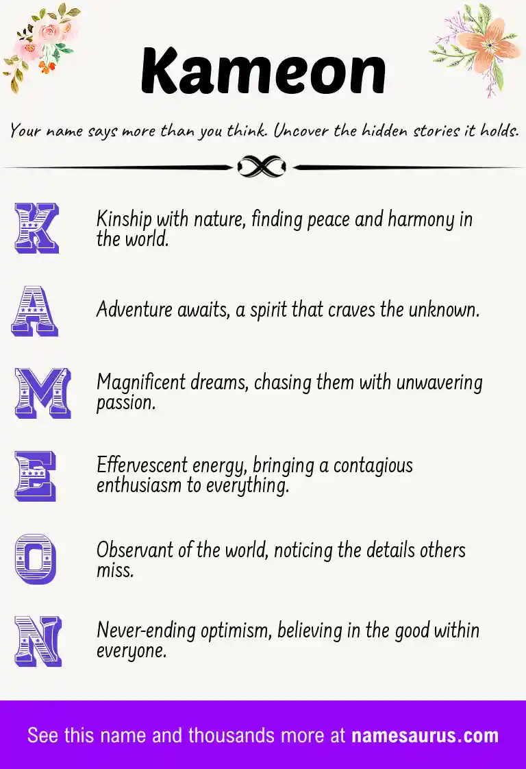 Acrostic poem about Kameon.