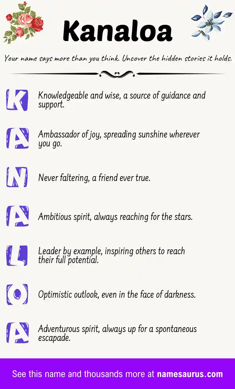 Acrostic poem about Kanaloa.