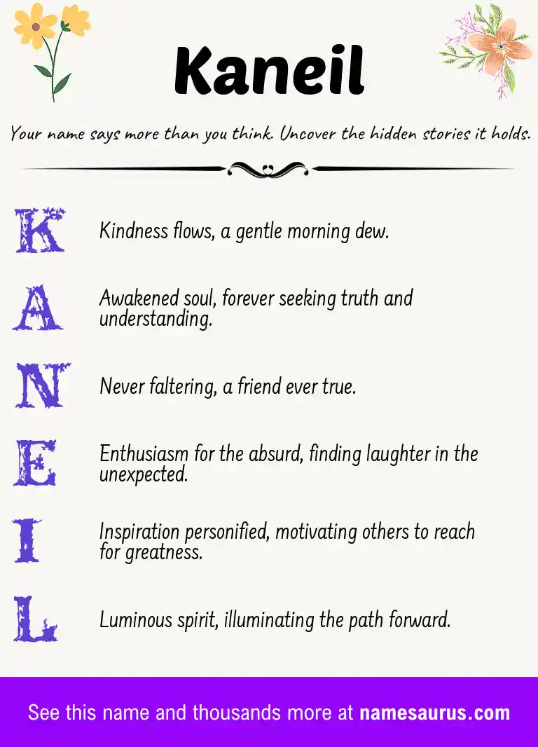 Acrostic poem about Kaneil.