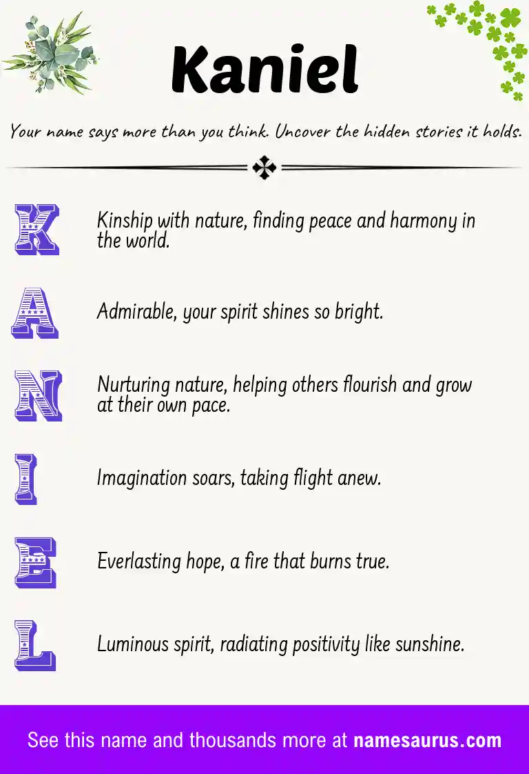 Acrostic poem about Kaniel.