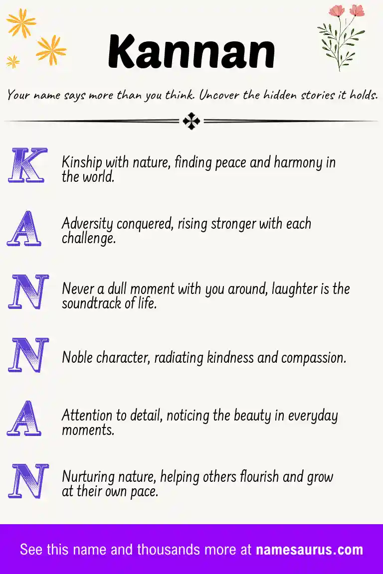 Acrostic poem about Kannan.