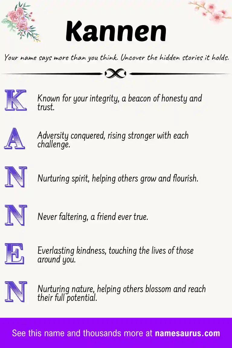 Acrostic poem about Kannen.