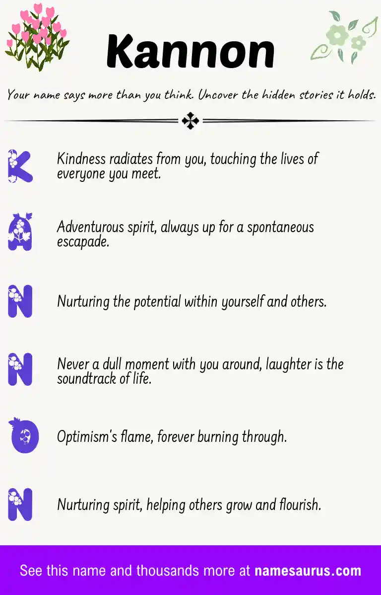 Acrostic poem about Kannon.
